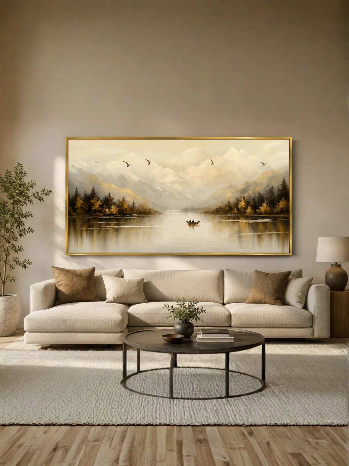 Misty Mountains Birds Modern Abstract Kit