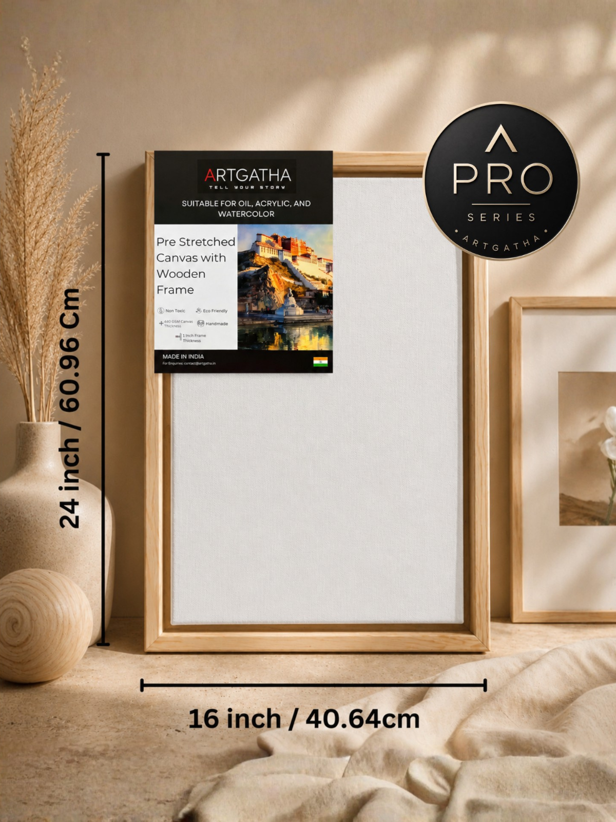 Pro Series Artist Grade 440 GSM Canvas with Floating Frame