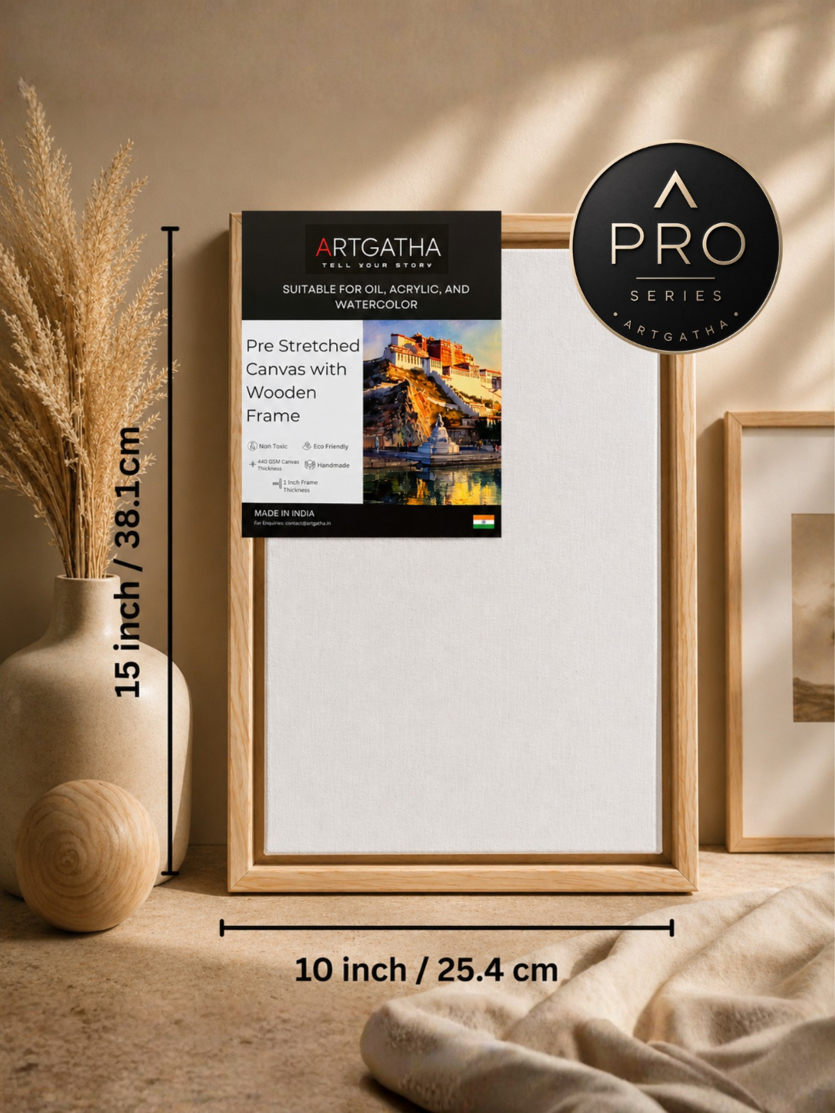 Pro Series Artist Grade 440 GSM Canvas with Floating Frame
