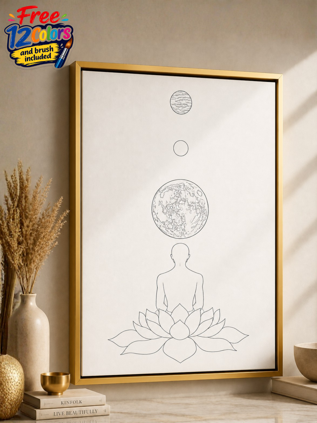 Yoga Lotus Modern Abstract Canvas Kit