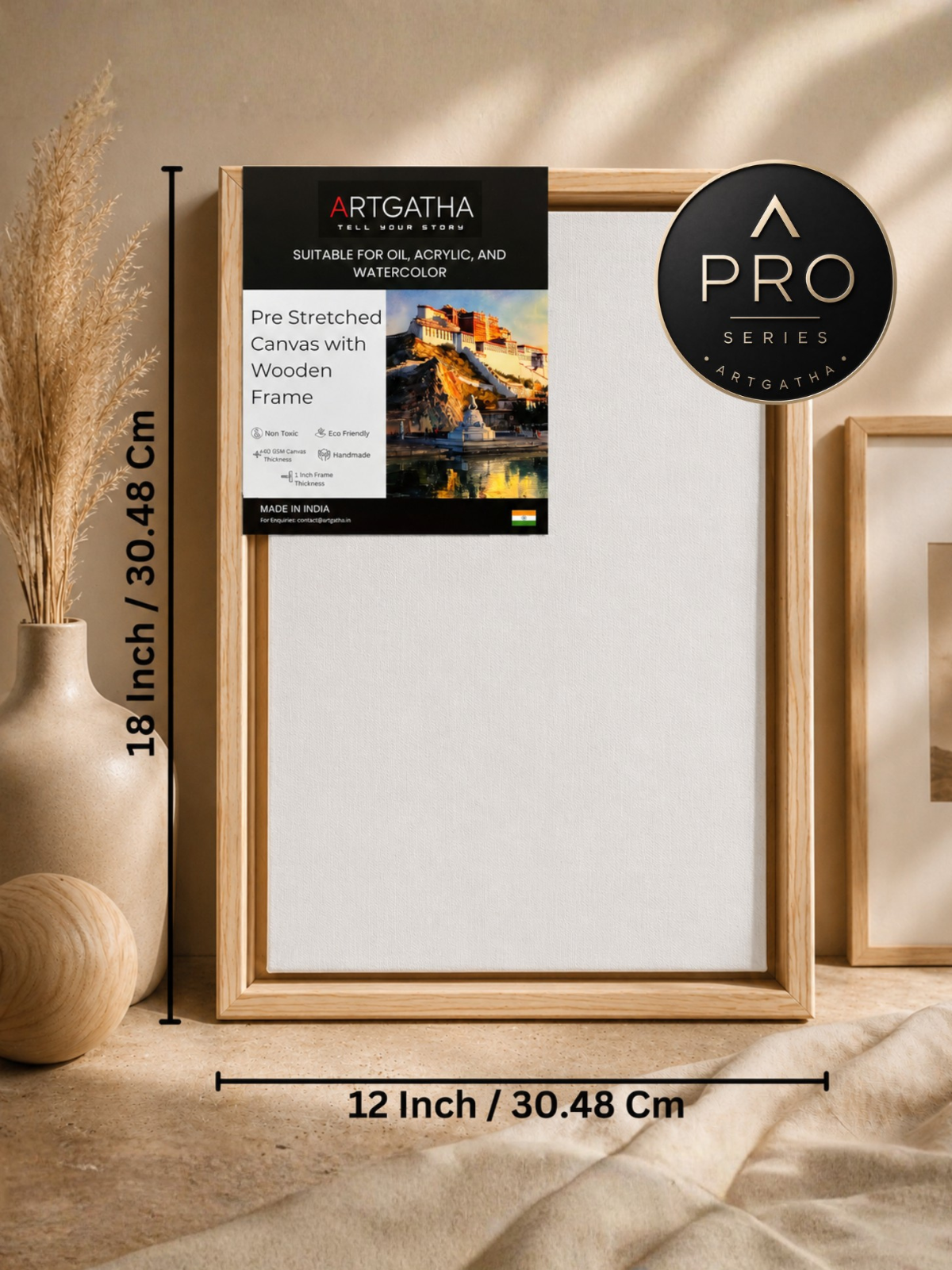Pro Series Artist Grade 440 GSM Canvas with Floating Frame
