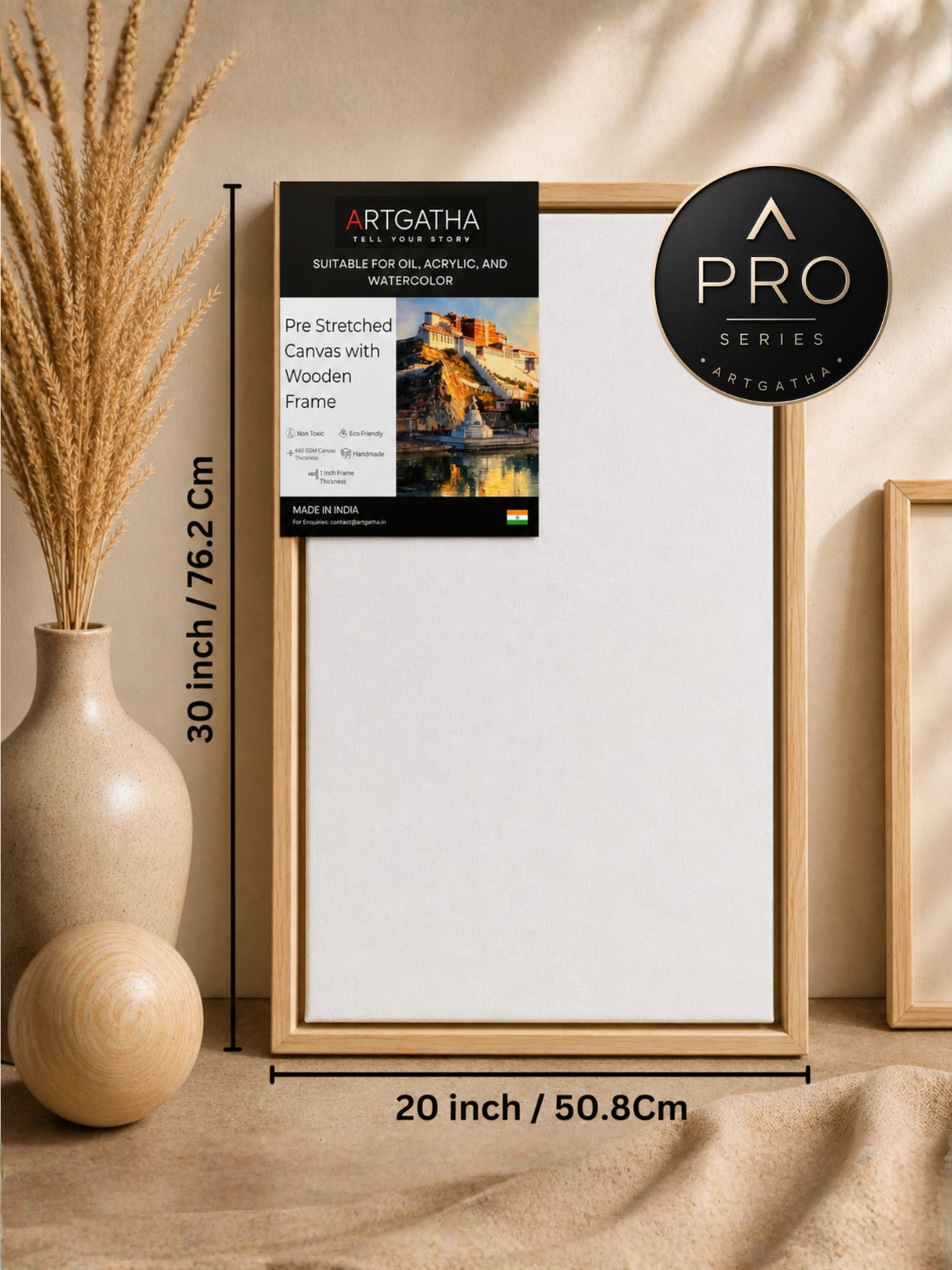 Pro Series Artist Grade 440 GSM Canvas with Floating Frame
