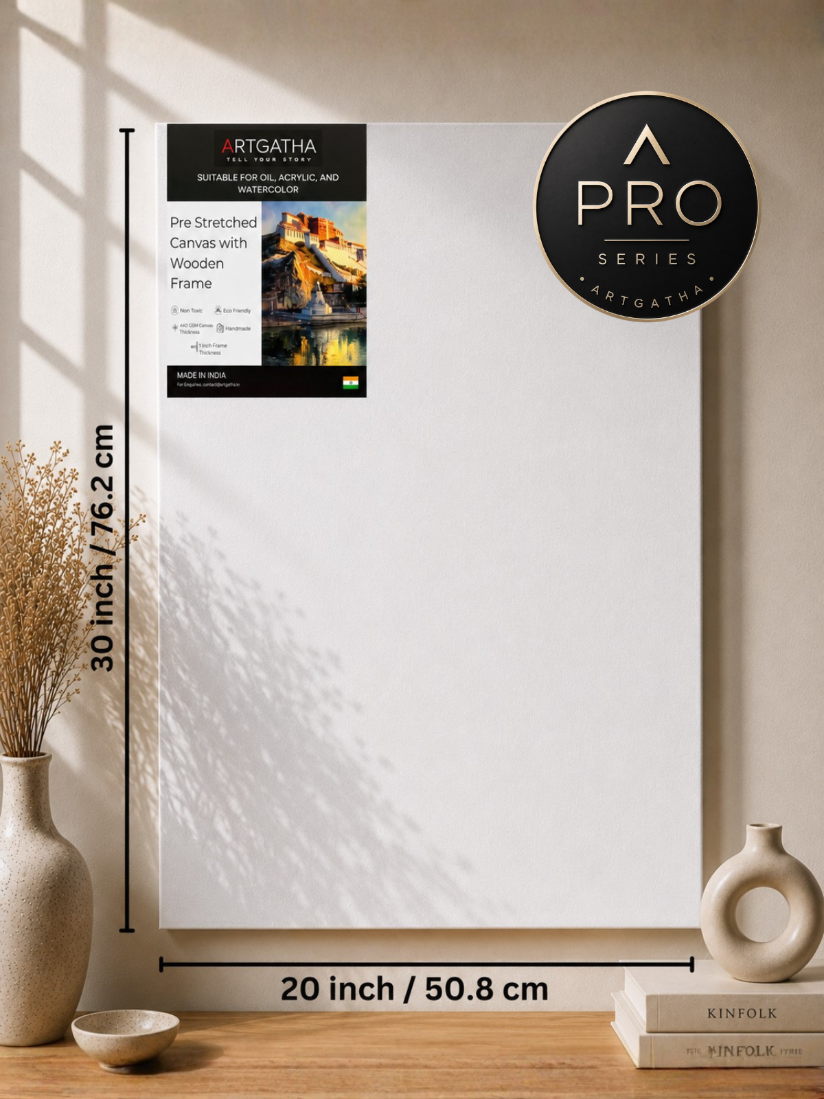 Pro Series 440 GSM Cotton Professional Pre-Stretched Canvas