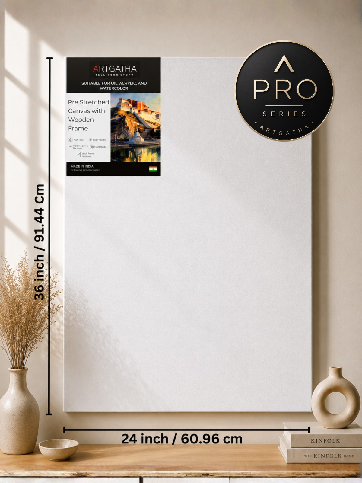 Pro Series 440 GSM Cotton Professional Pre-Stretched Canvas