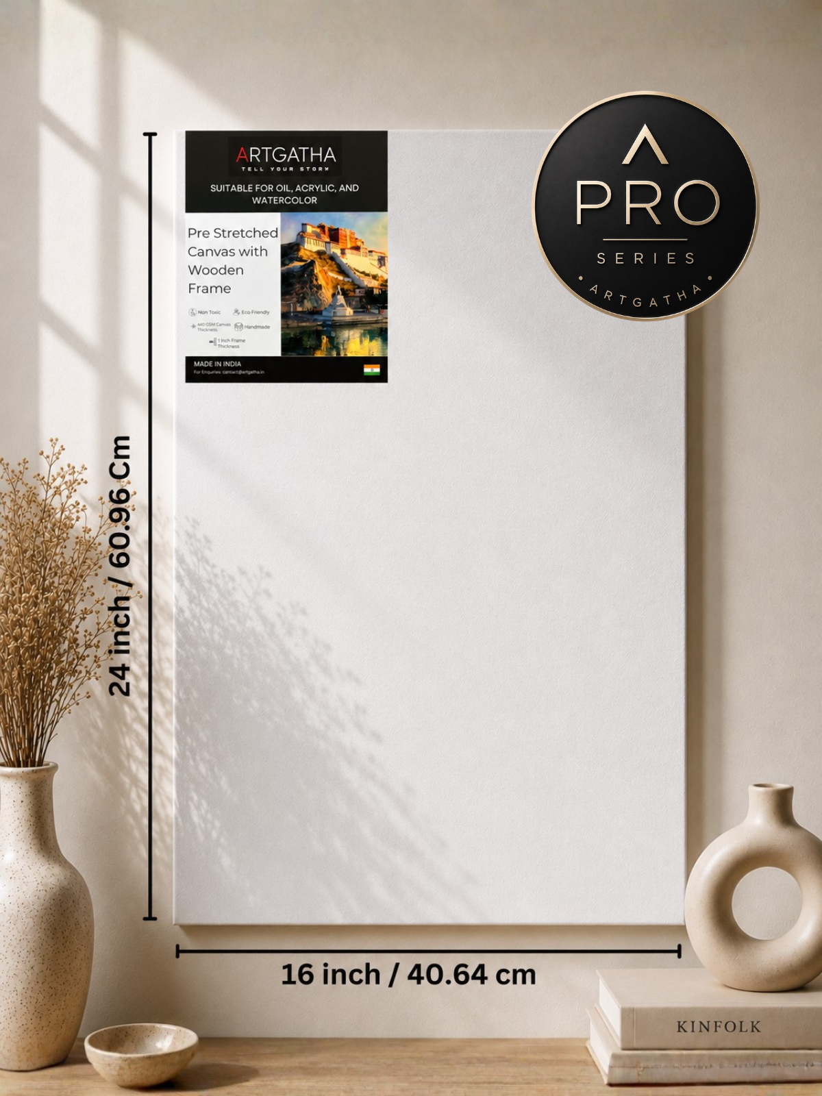 Pro Series 440 GSM Cotton Professional Pre-Stretched Canvas