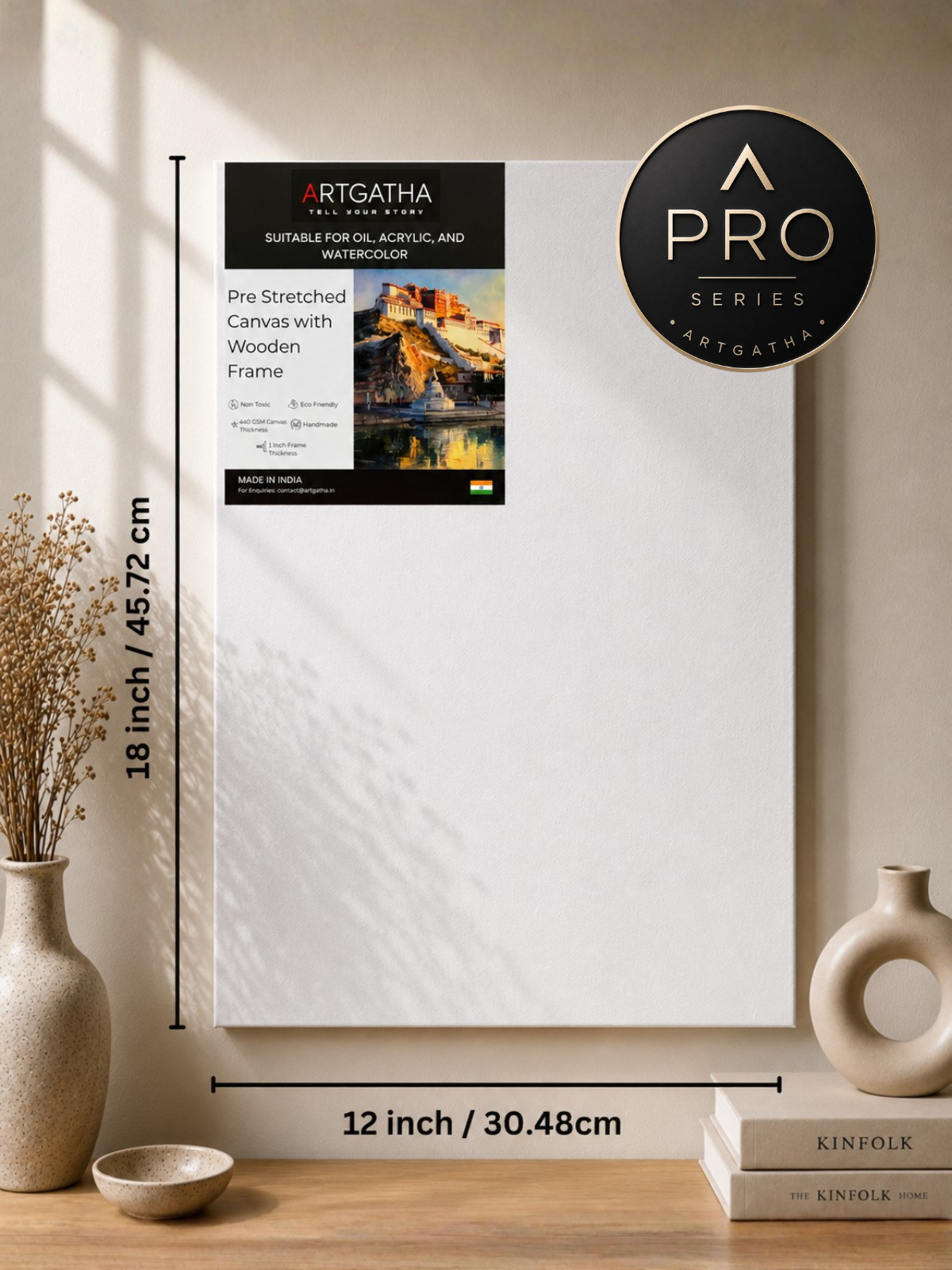 Pro Series 440 GSM Cotton Professional Pre-Stretched Canvas