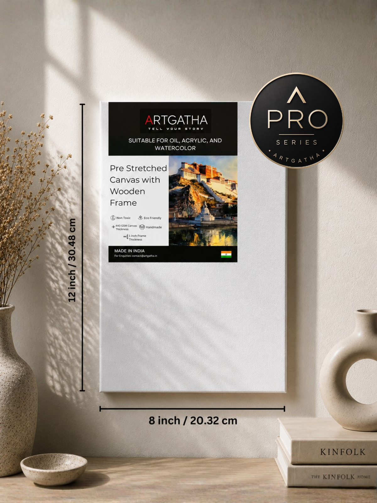 Pro Series 440 GSM Cotton Professional Pre-Stretched Canvas