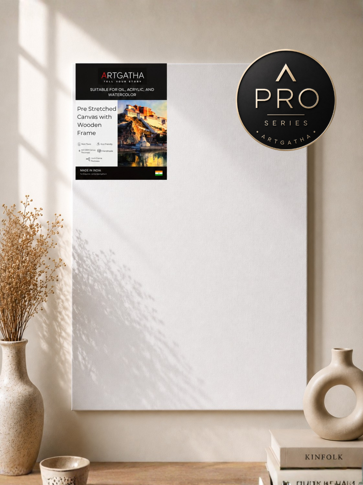 Pro Series 440 GSM Cotton Professional Pre-Stretched Canvas