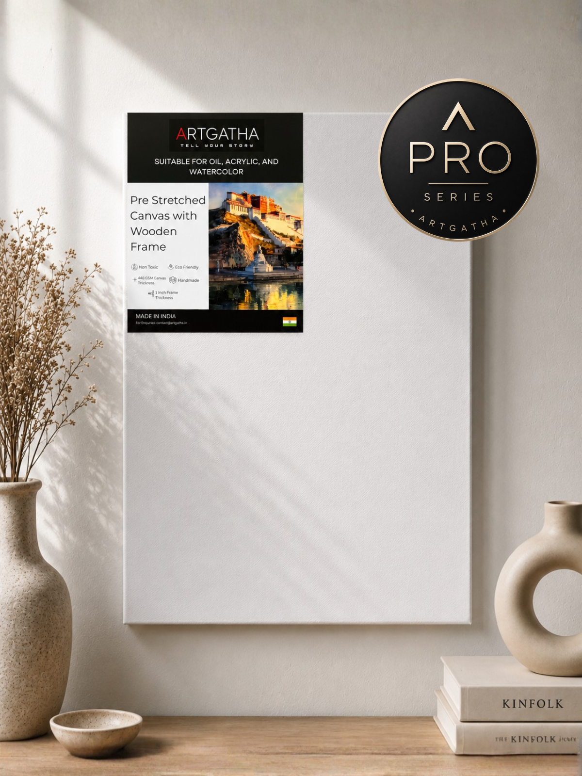 Pro Series 440 GSM Cotton Professional Pre-Stretched Canvas