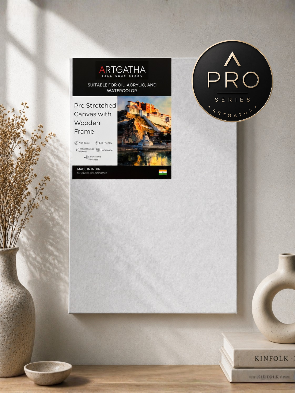 Pro Series 440 GSM Cotton Professional Pre-Stretched Canvas