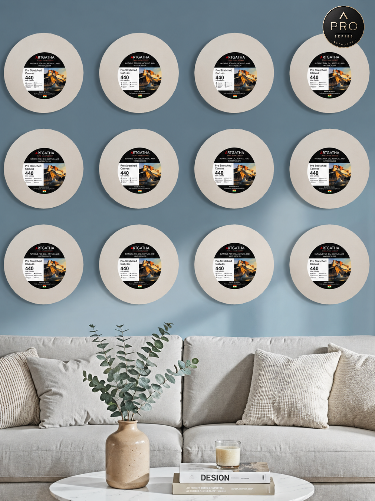Pro Series Round Professional 440 GSM Pre-Stretched Canvas