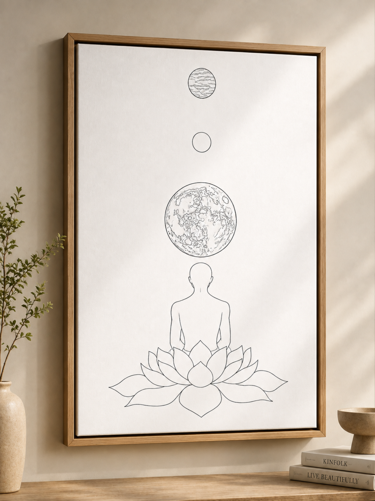 Yoga Lotus Modern Abstract Canvas Kit