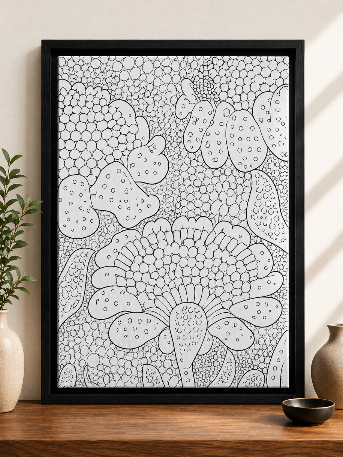 Sunflower Mandala Pre-Drawn Canvas Kit