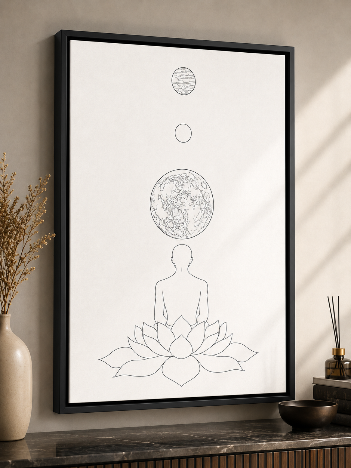 Yoga Lotus Modern Abstract Canvas Kit