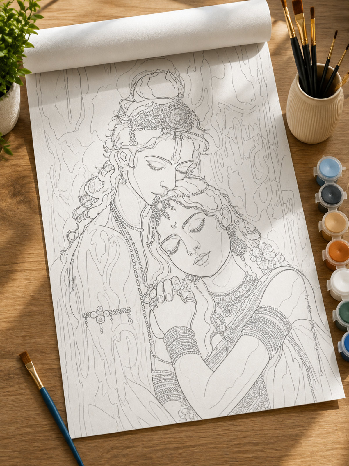 Radha Krishna Indian Ethnic Canvas Kit