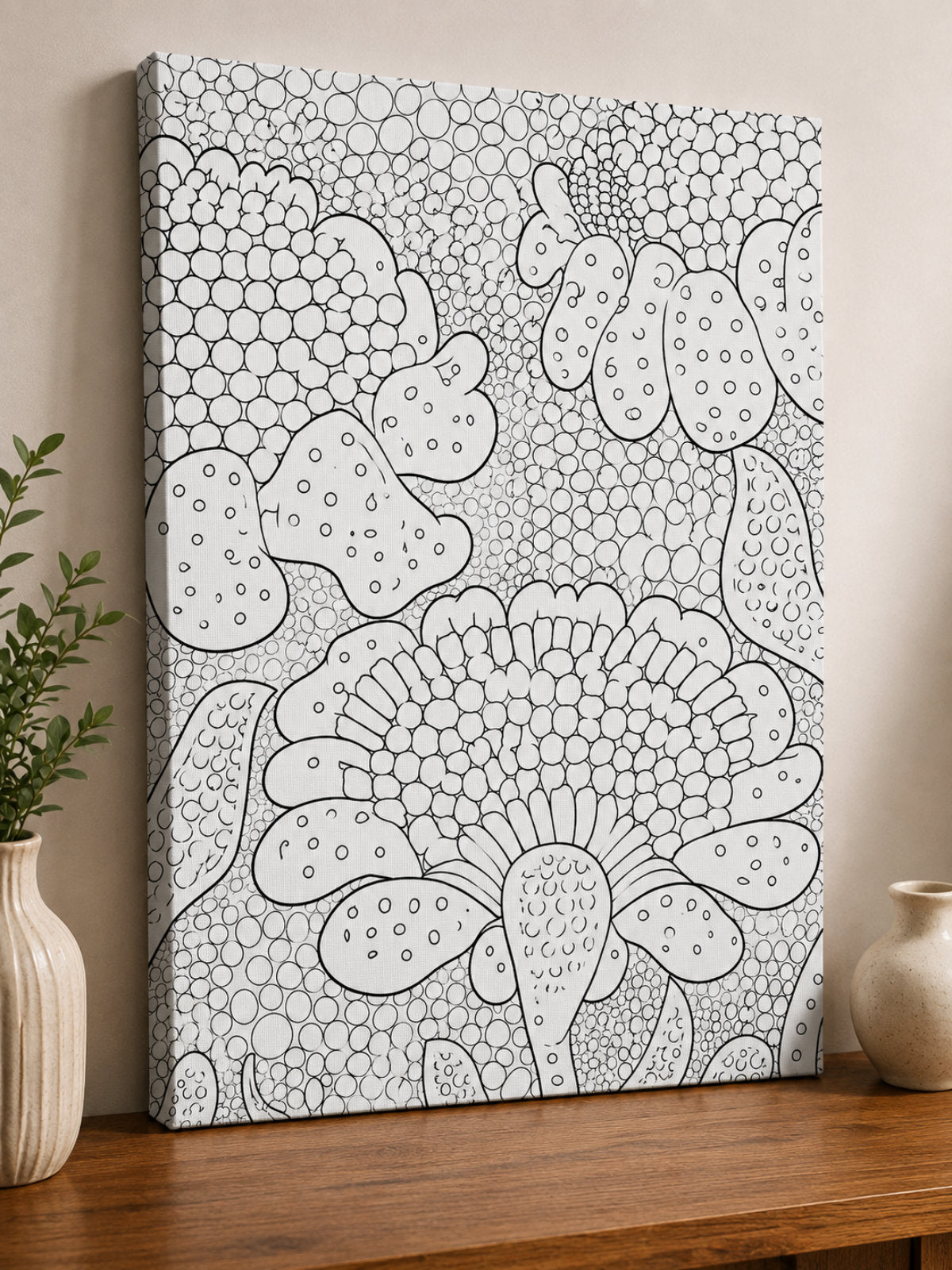 Sunflower Mandala Pre-Drawn Canvas Kit