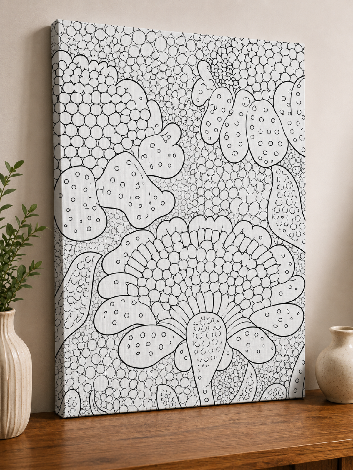 Sunflower Mandala Pre-Drawn Canvas Kit