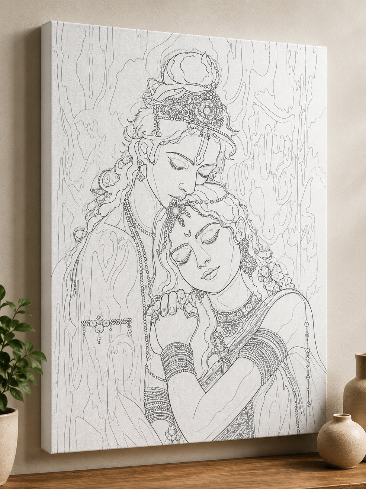 Radha Krishna Indian Ethnic Canvas Kit