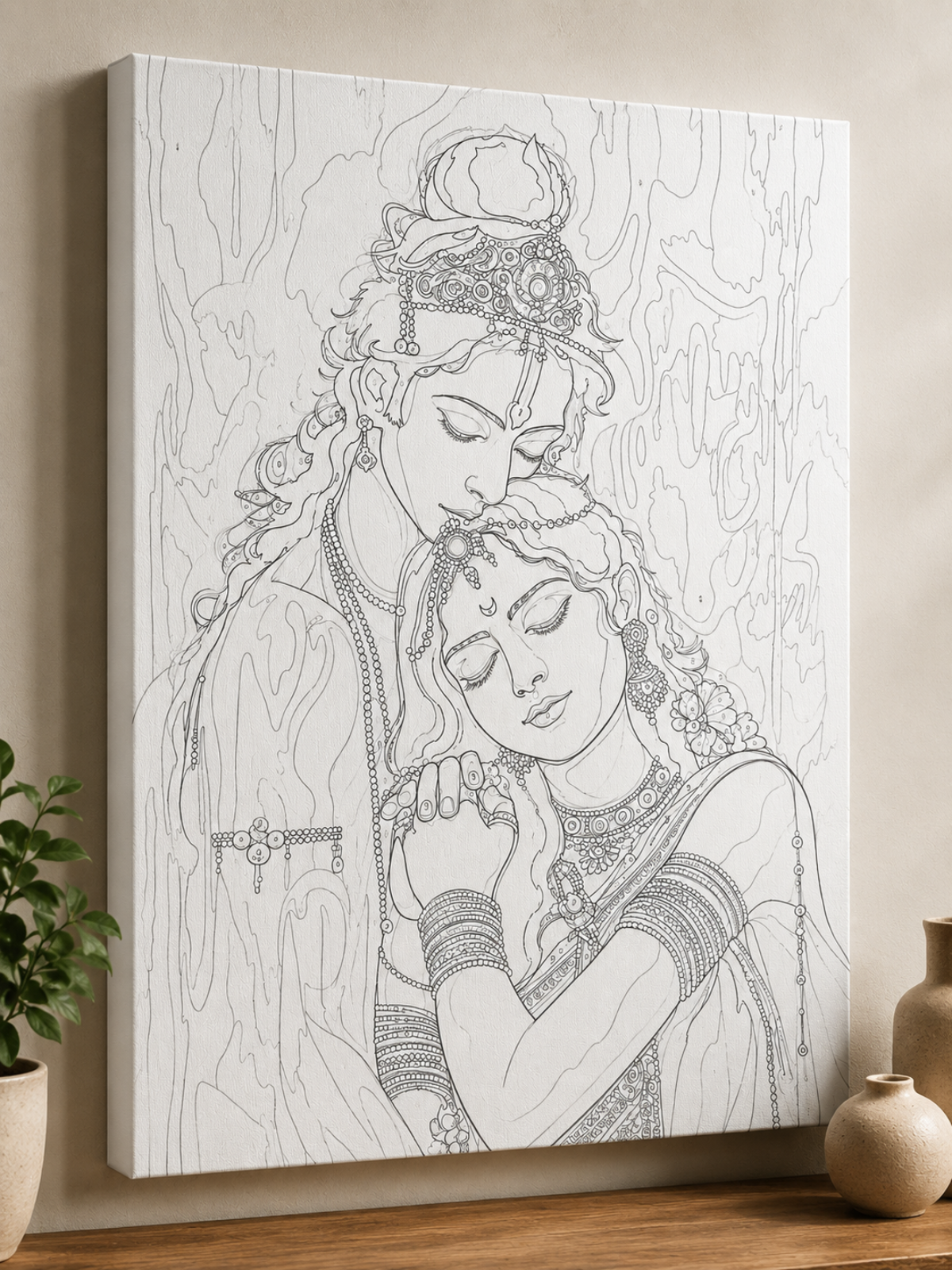 Radha Krishna Indian Ethnic Canvas Kit