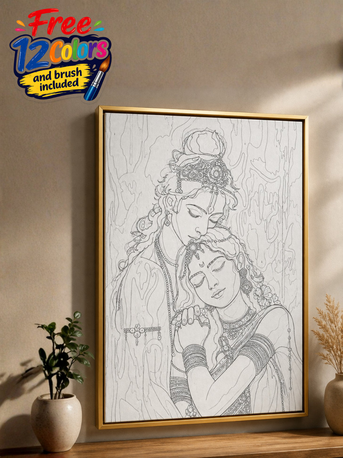 Radha Krishna Indian Ethnic Canvas Kit