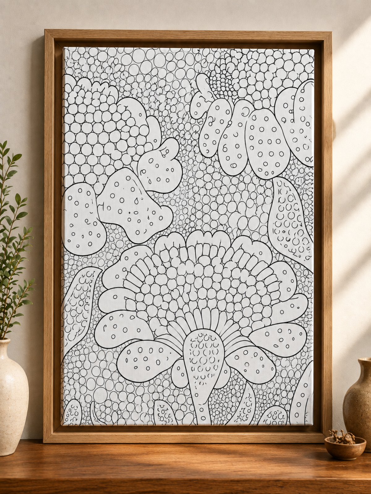 Sunflower Mandala Pre-Drawn Canvas Kit