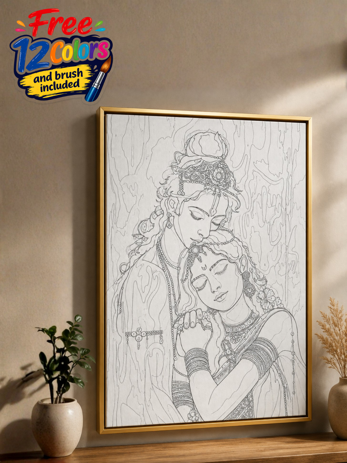 Radha Krishna Indian Ethnic Canvas Kit