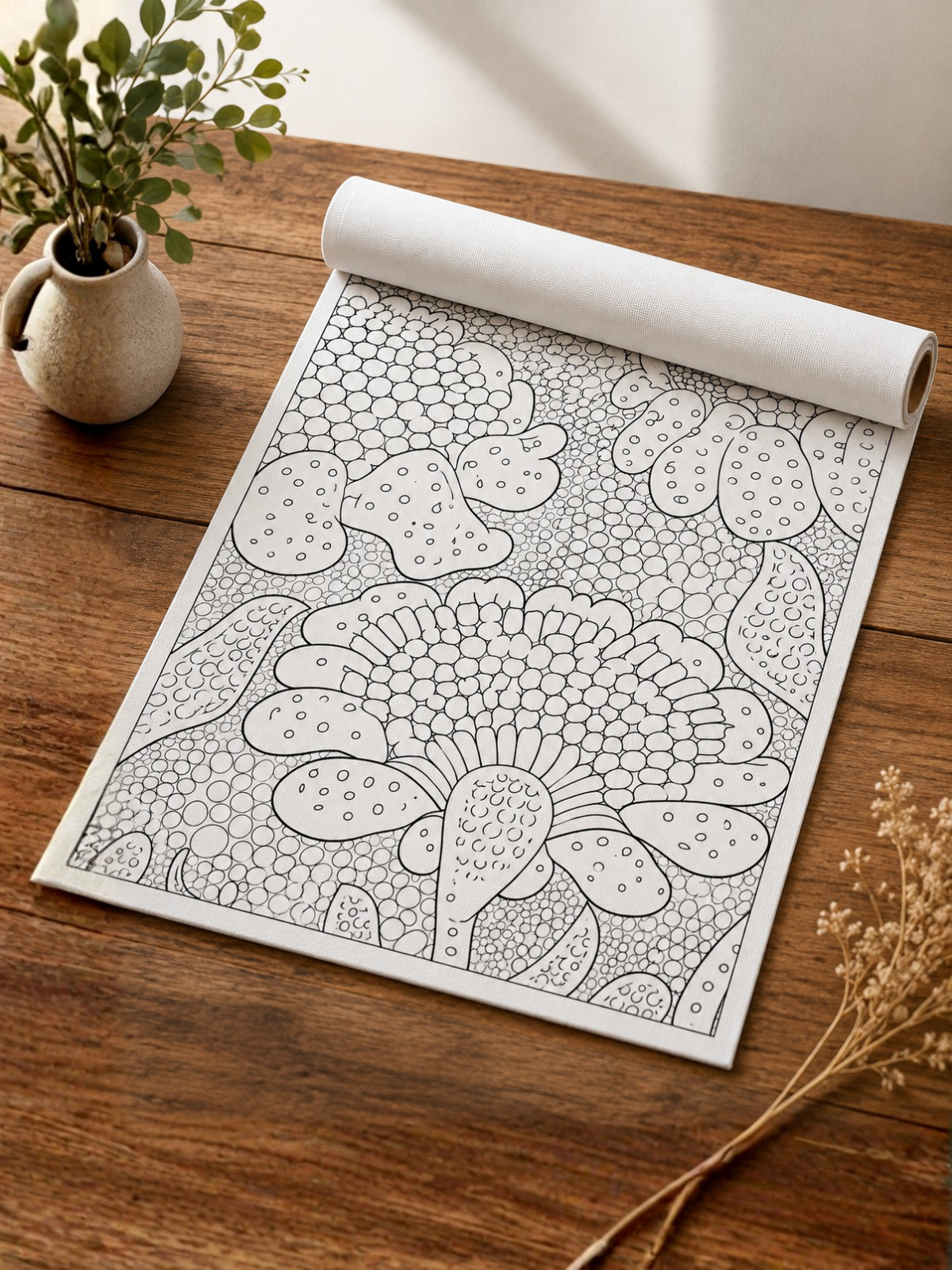 Sunflower Mandala Pre-Drawn Canvas Kit