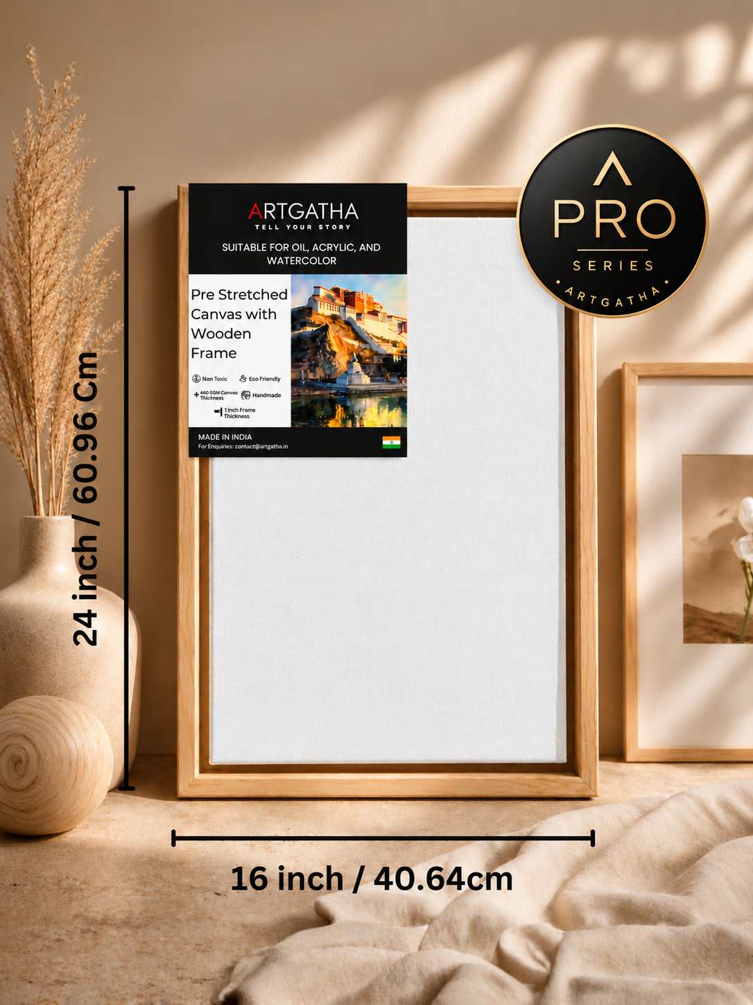Pro Series Artist Grade 460 GSM Canvas with Floating Frame