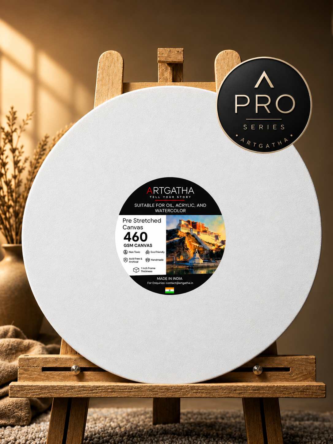 Pro Series Round Professional 460 GSM Pre-Stretched Canvas