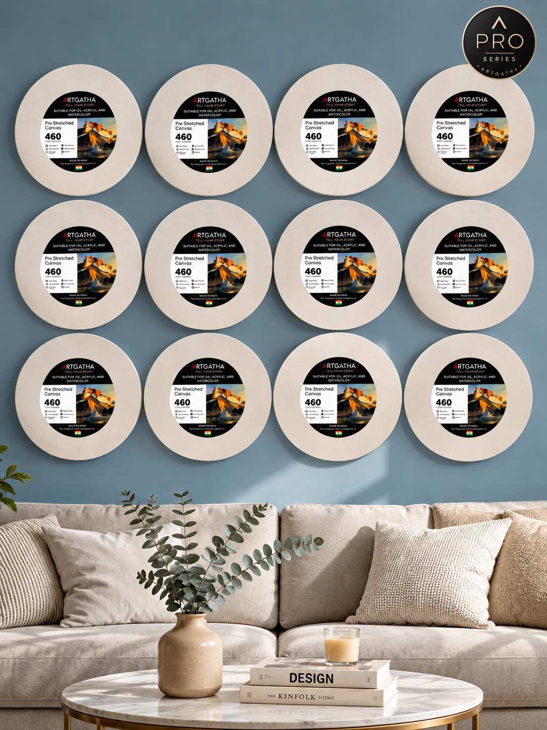 Pro Series Round Professional 460 GSM Pre-Stretched Canvas