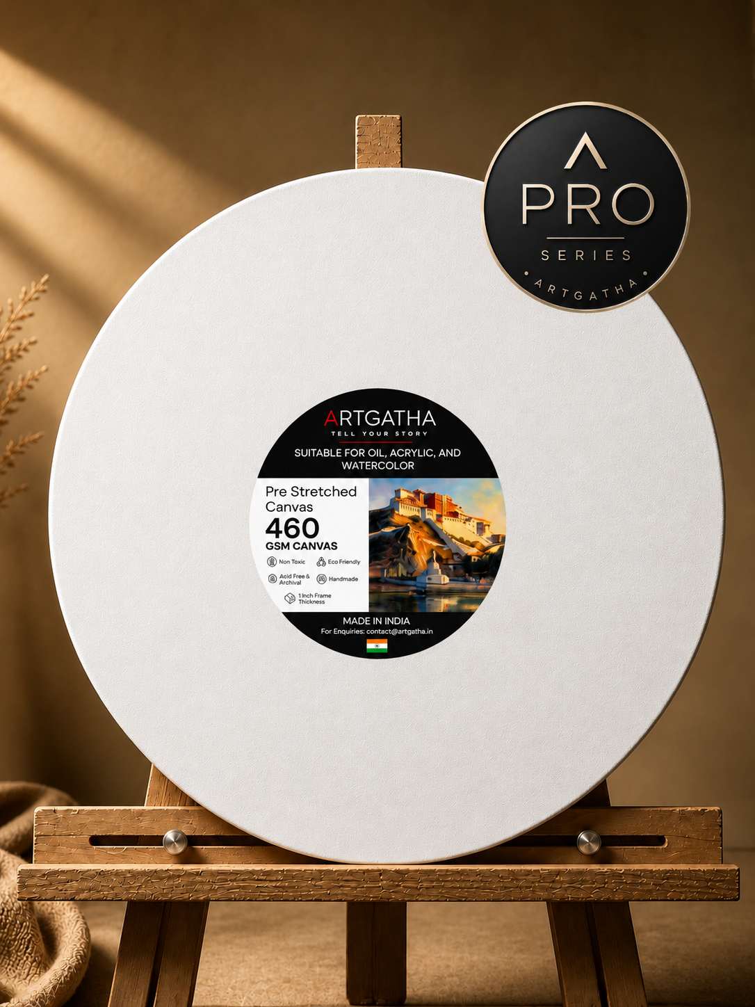 Pro Series Round Professional 460 GSM Pre-Stretched Canvas