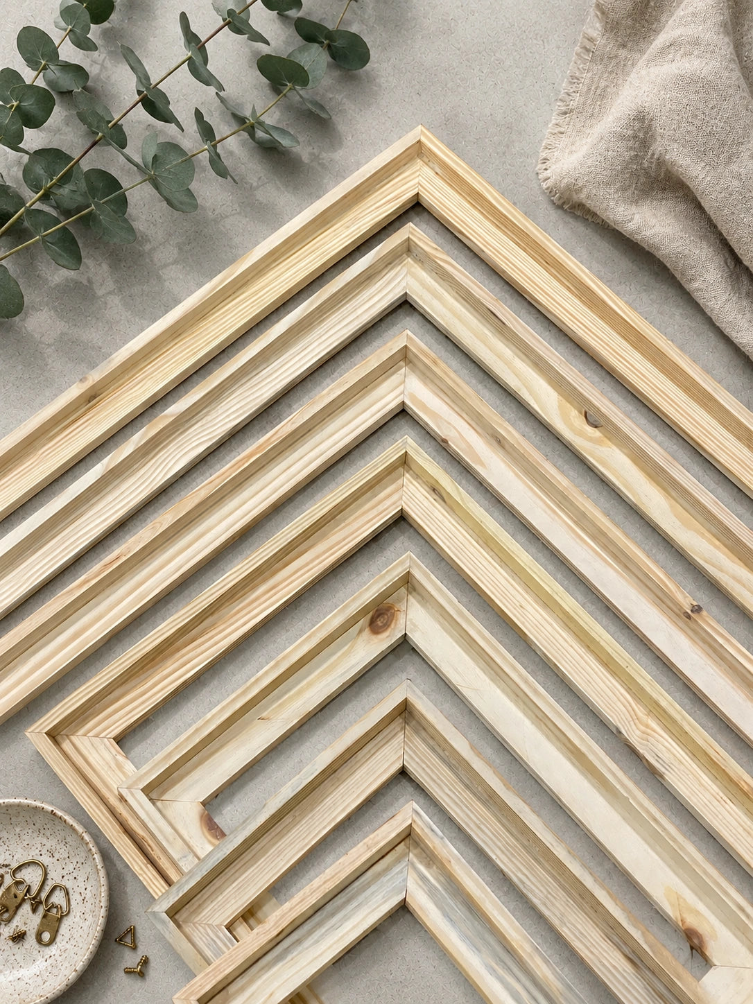 Natural Pinewood Solid Wood Floating Frame