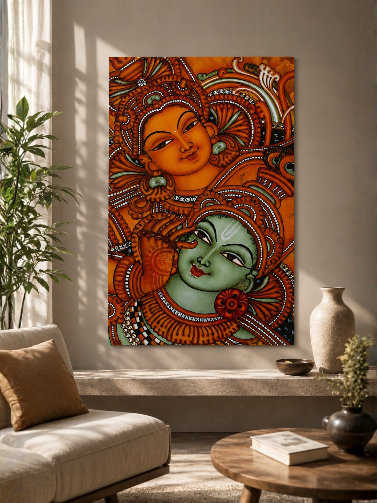 Radha Krishna Kerala Mural Canvas Kit