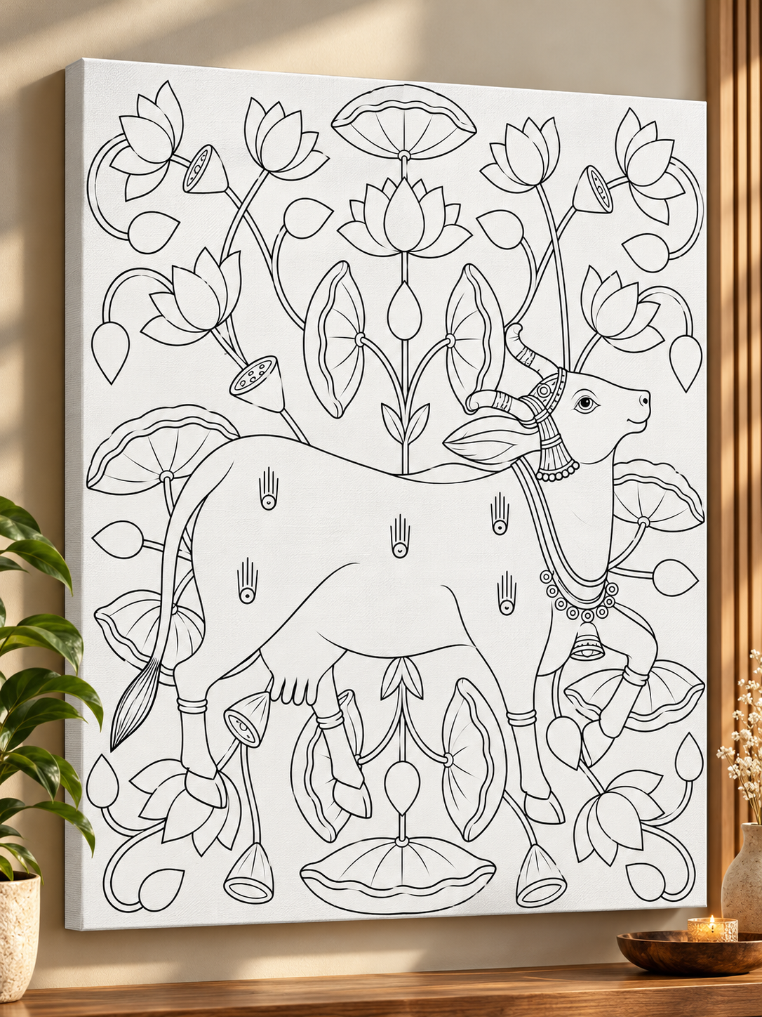 Pichwai Cow Canvas Kit