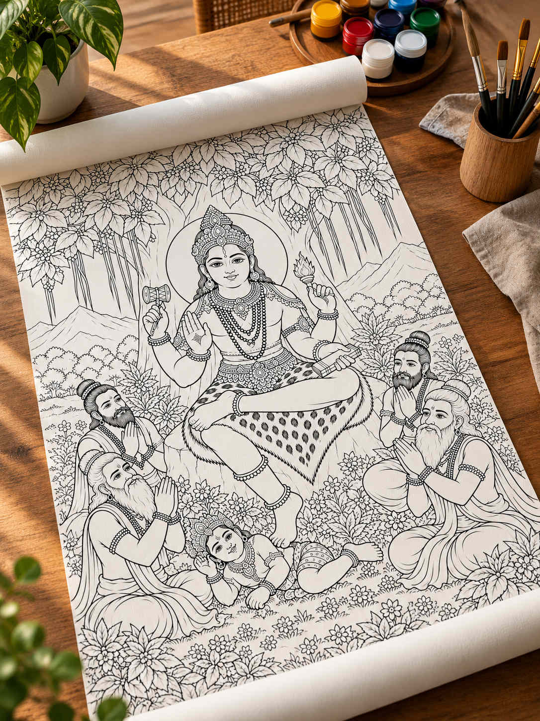 Lord Dakshinamurthy Indian Ethnic Canvas Kit