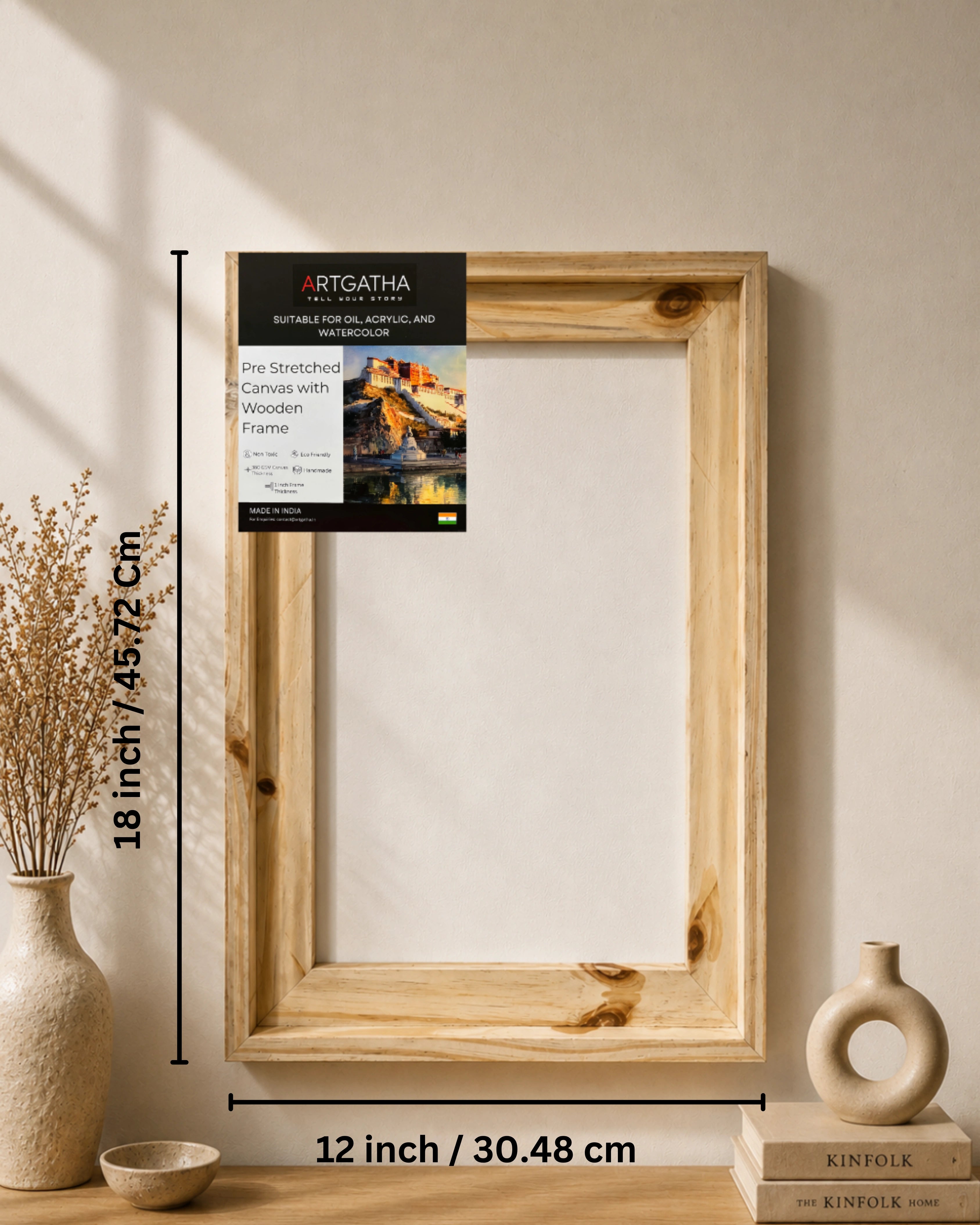 Natural Pinewood Solid Wood Floating Frame