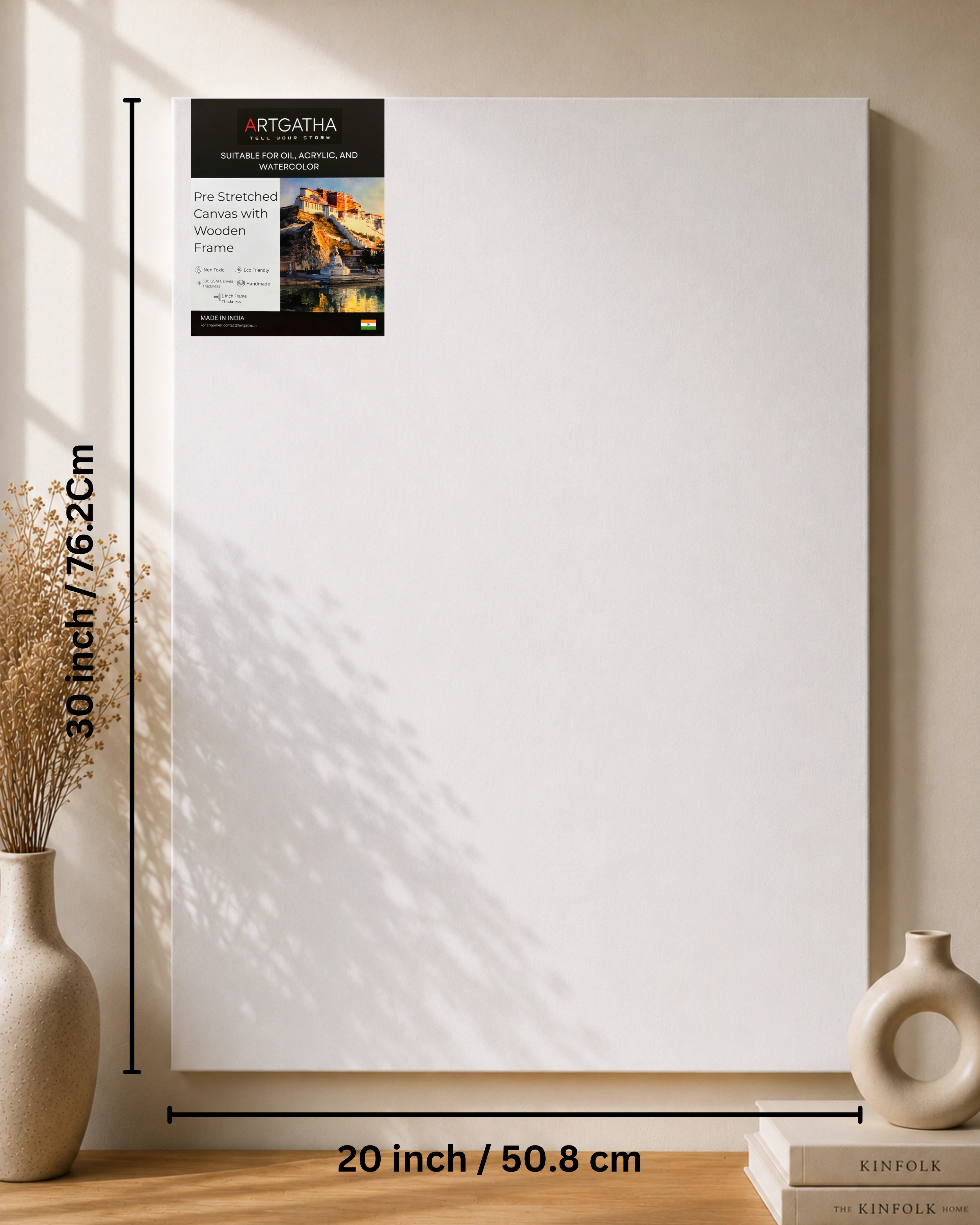 Professional Pre Stretched Canvas 380 GSM (11 Oz) | 100% cotton | Artist Grade | Multiple Sizes