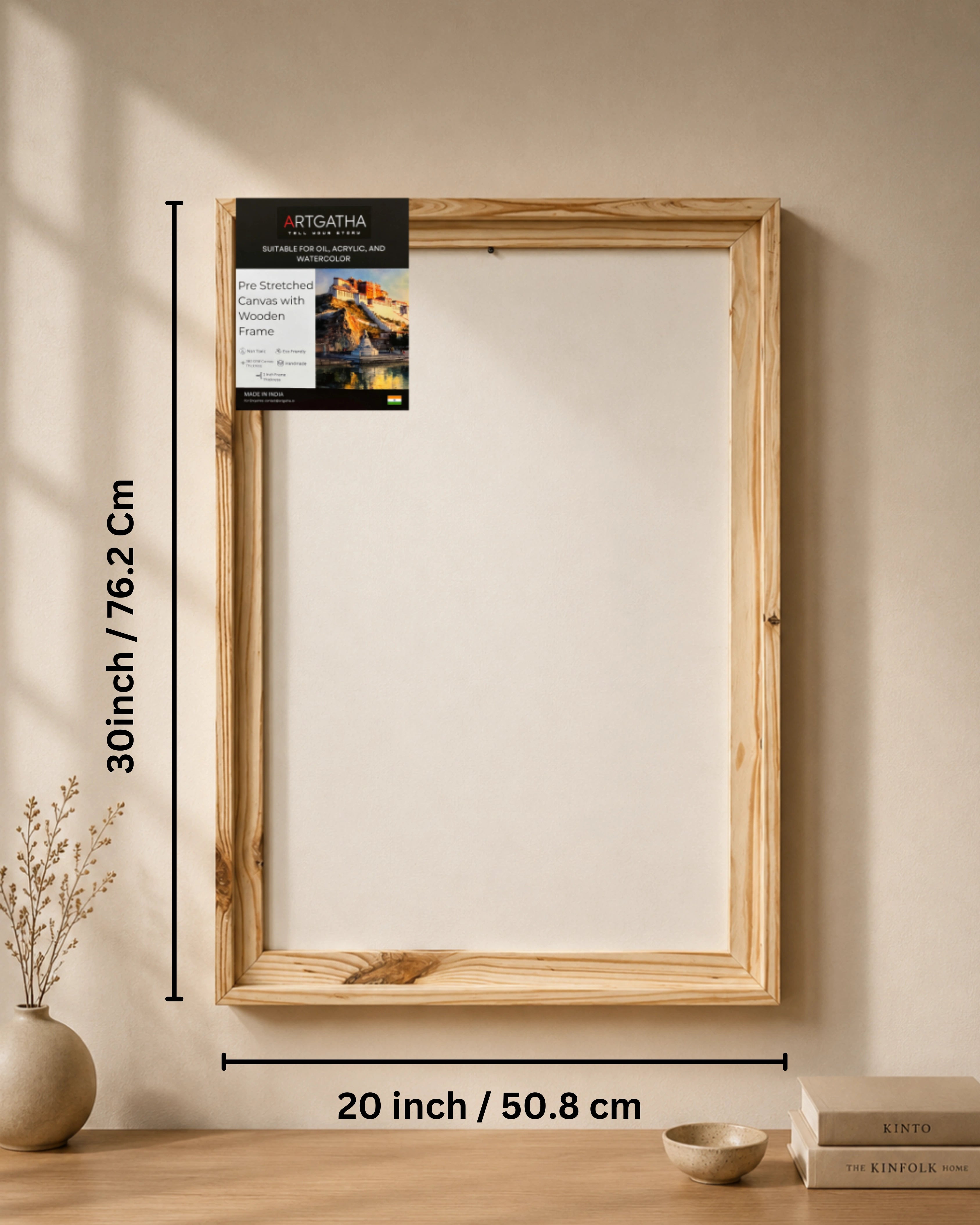 Natural Pinewood Solid Wood Floating Frame