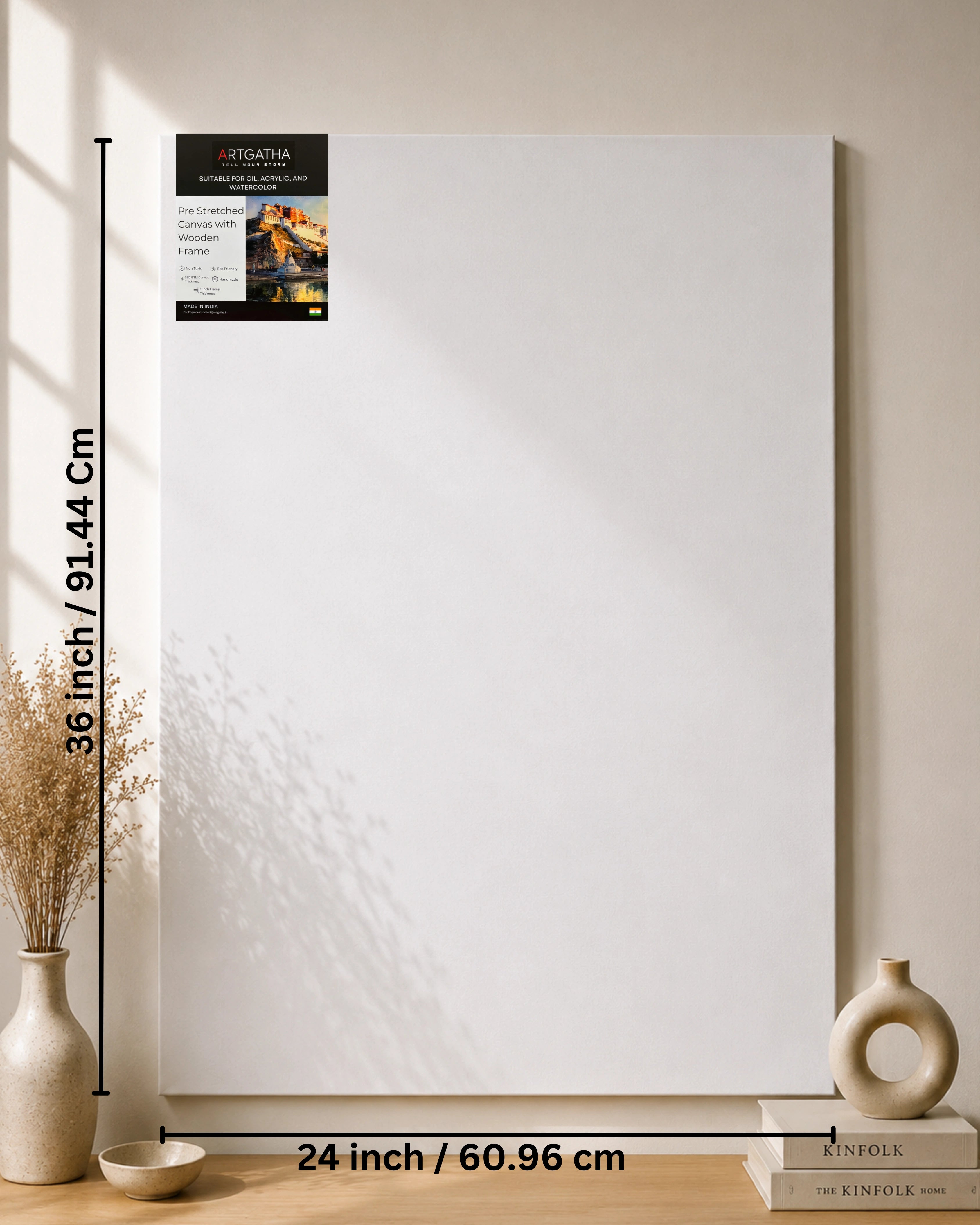 Professional Pre Stretched Canvas 380 GSM (11 Oz) | 100% cotton | Artist Grade | Multiple Sizes