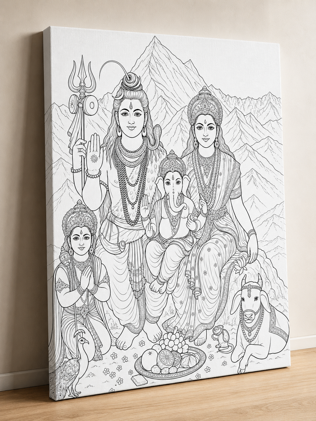 Shiv Parivar Indian Ethnic Canvas Kit