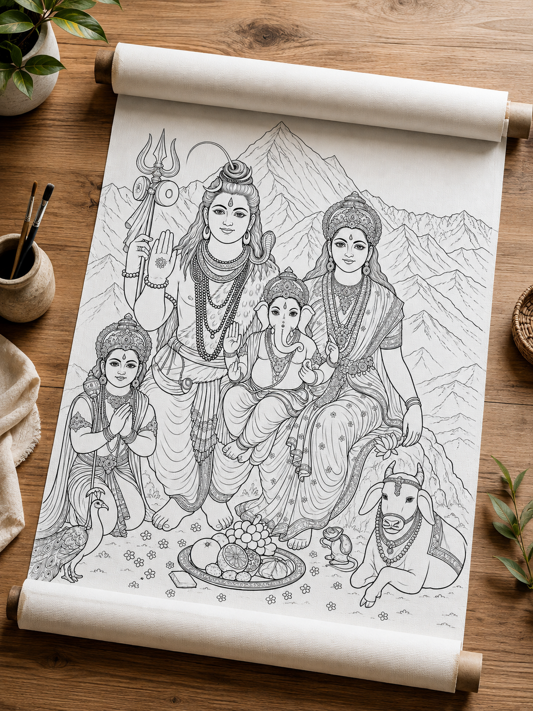 Shiv Parivar Indian Ethnic Canvas Kit
