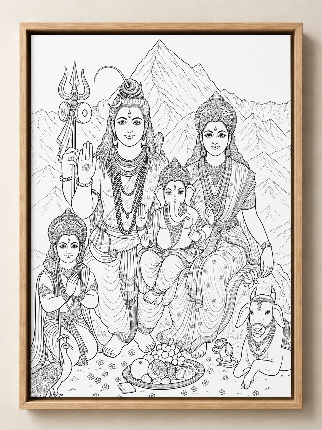Shiv Parivar Indian Ethnic Canvas Kit