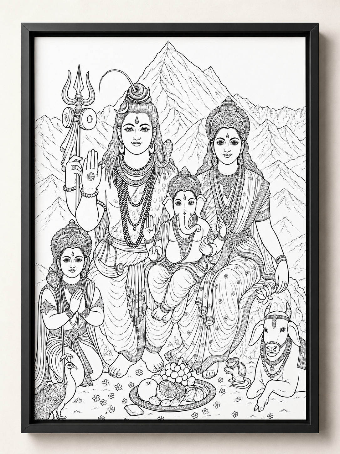 Shiv Parivar Indian Ethnic Canvas Kit