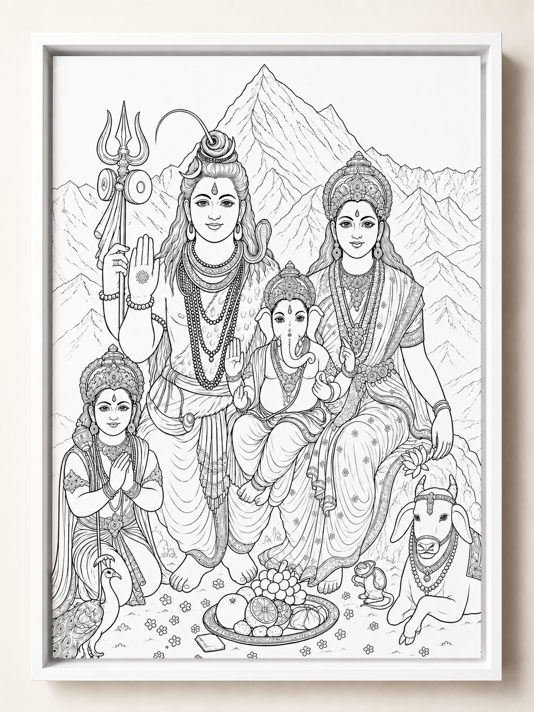 Shiv Parivar Indian Ethnic Canvas Kit