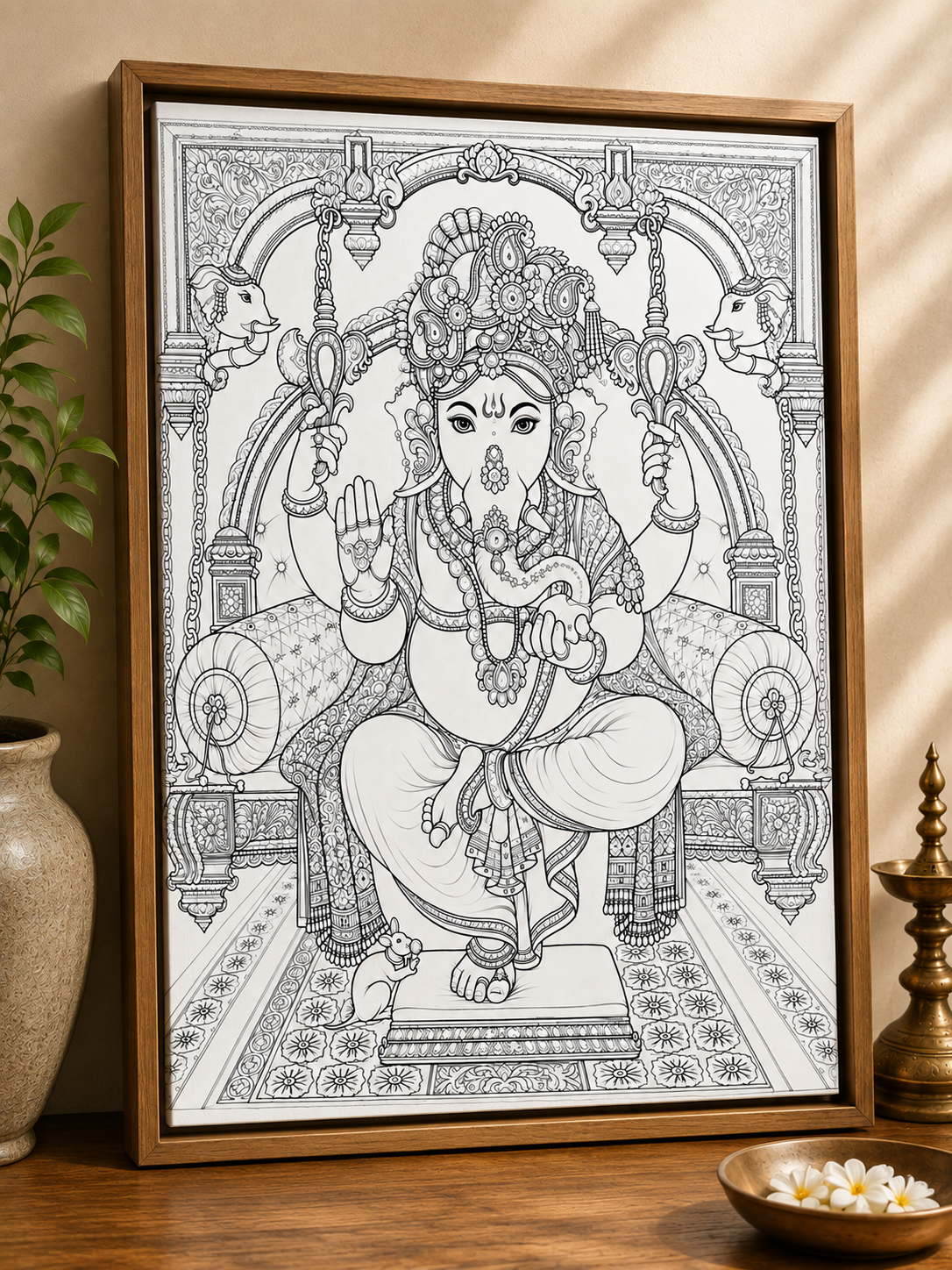 Lord Ganesha Indian Ethnic Canvas Kit