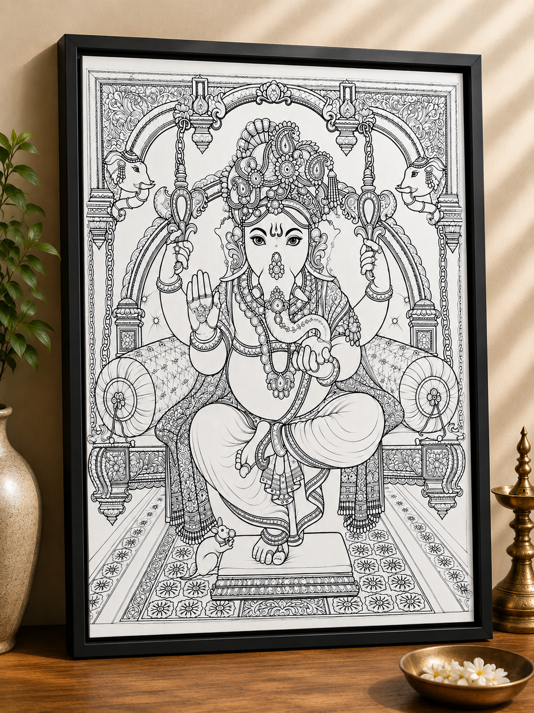 Lord Ganesha Indian Ethnic Canvas Kit