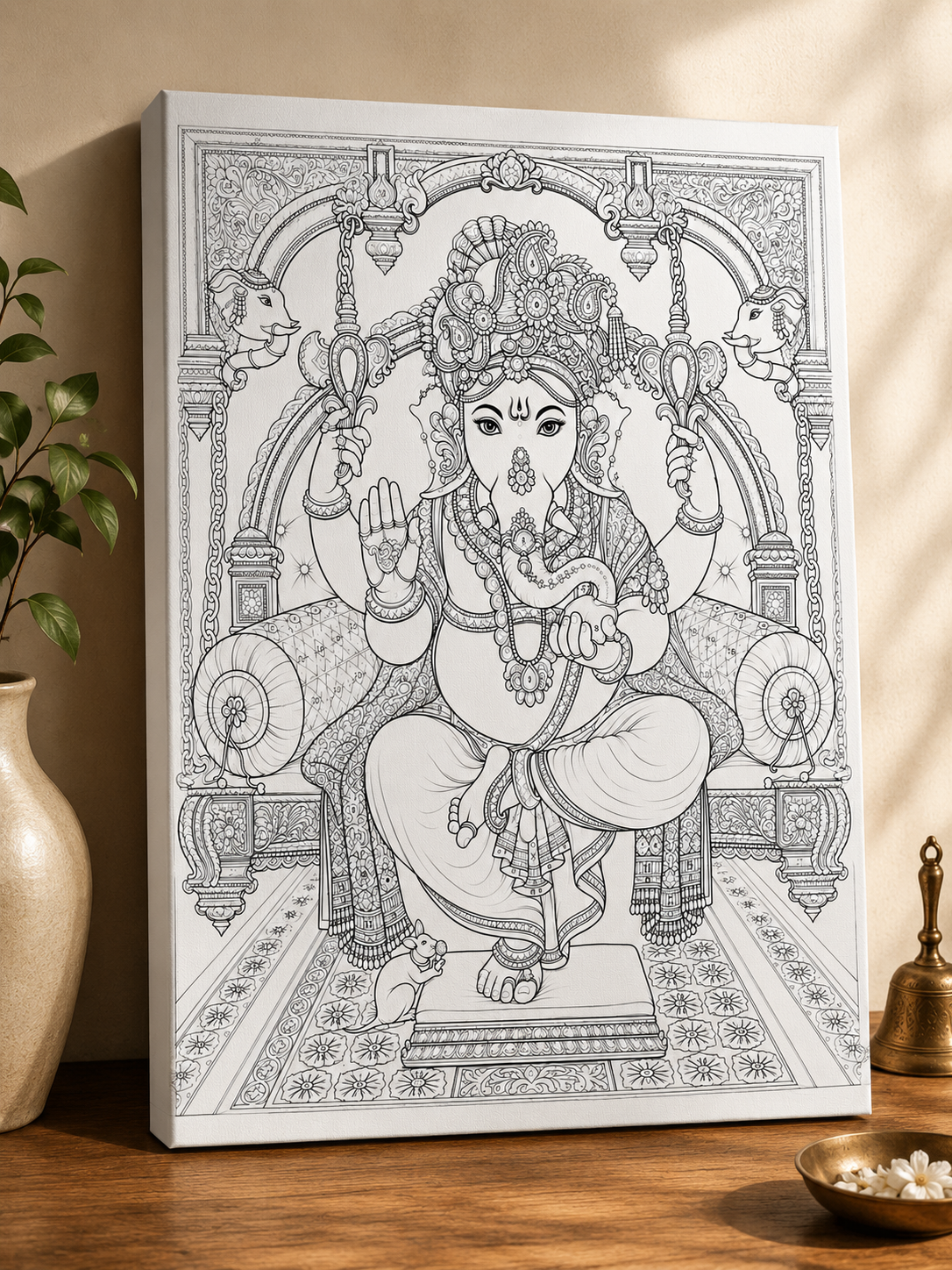 Lord Ganesha Indian Ethnic Canvas Kit