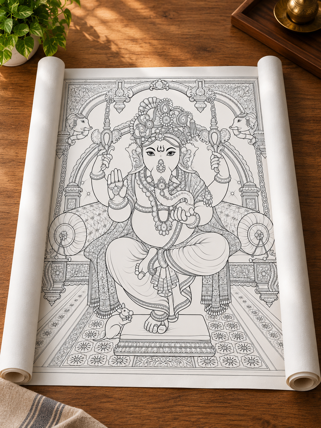 Lord Ganesha Indian Ethnic Canvas Kit