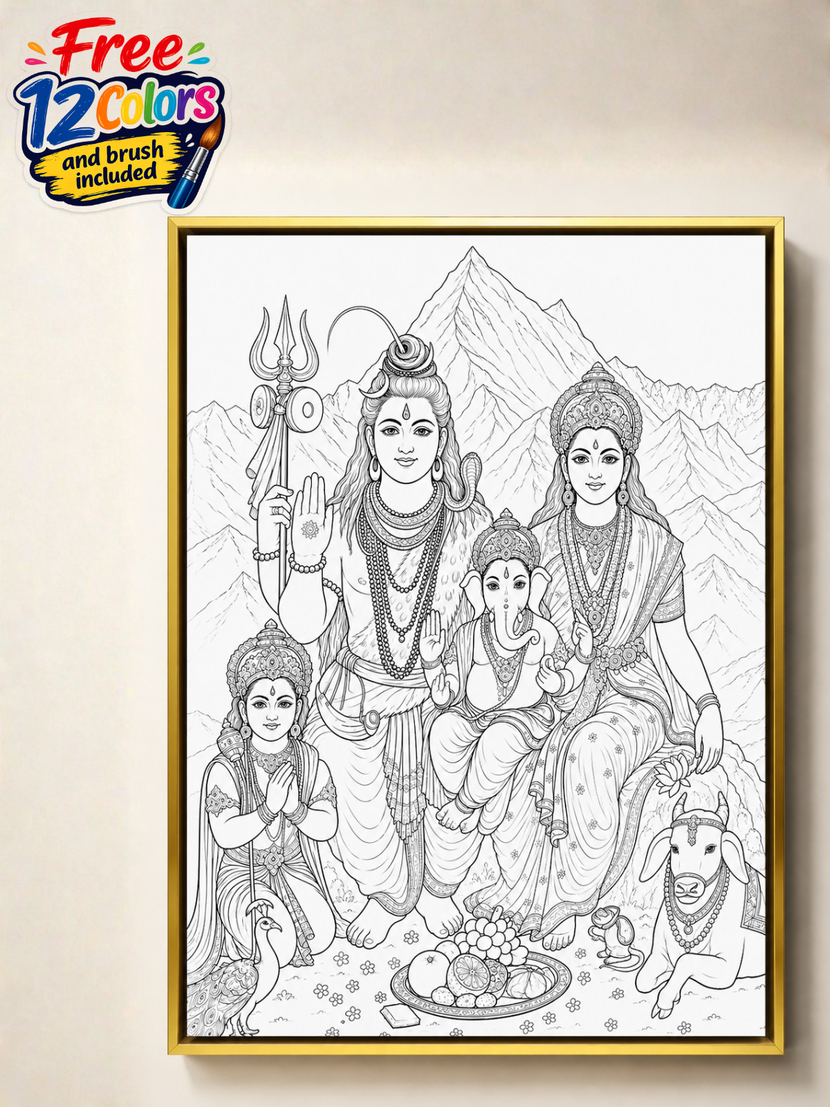Shiv Parivar Indian Ethnic Canvas Kit