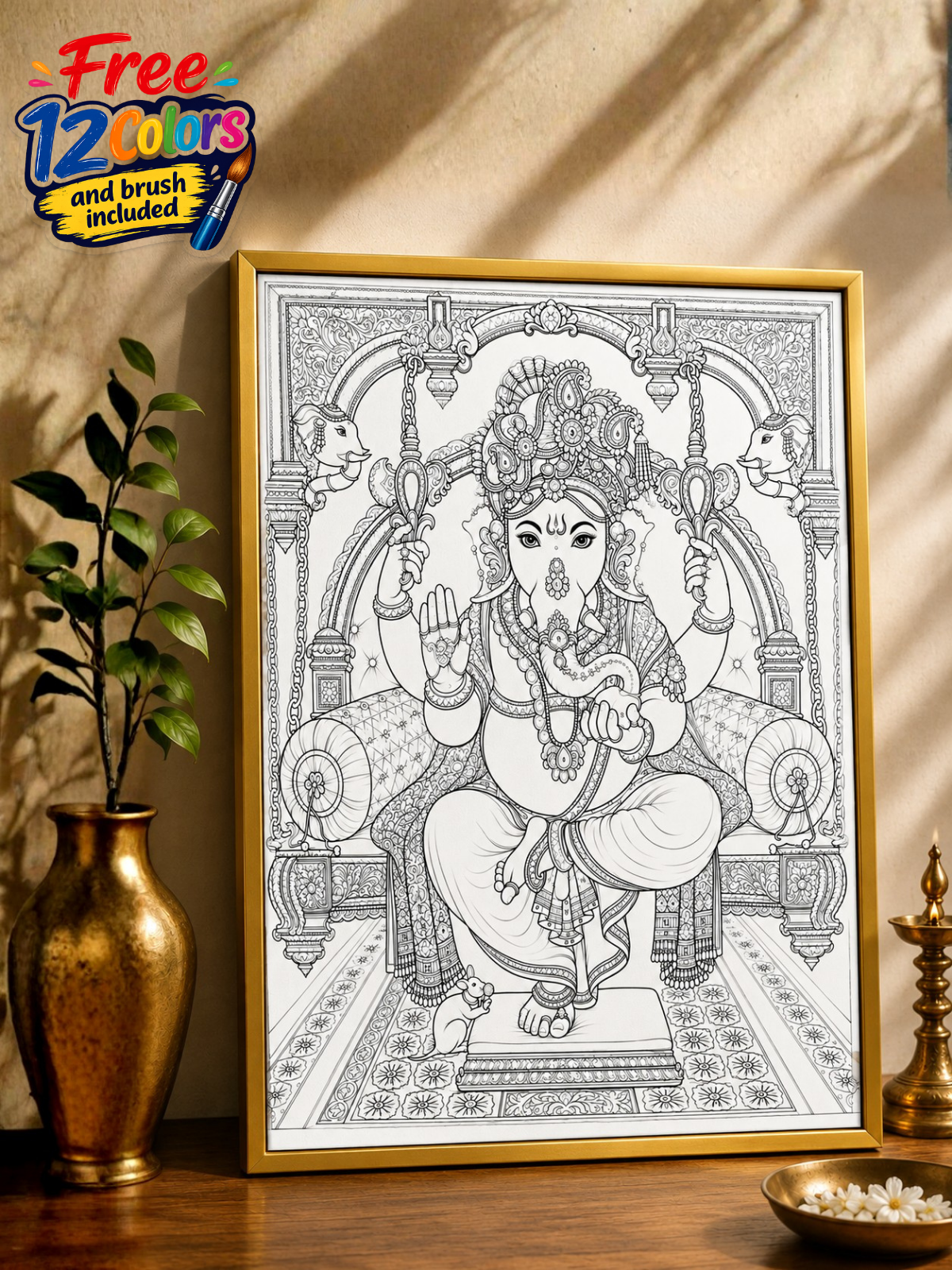 Lord Ganesha Indian Ethnic Canvas Kit